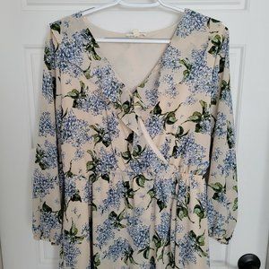 Entro Floral Faux Wrap Dress